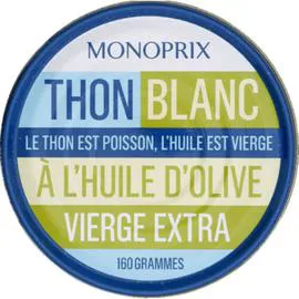 MONOPRIX Thon blanc à l'huile d'olive vierge extra 104g