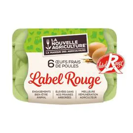 LA NOUVELLE AGRICULTURE Oeufs de Plein Air Label Rouge x6