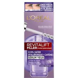 L'ORÉAL PARIS, REVITALIFT FILLER Sérum Yeux Anti-Rides 2,5% Acide Hyaluronique 20ml