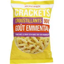 MONOPRIX Crackets croustillants goût emmental 90g