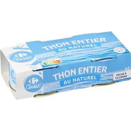 CARREFOUR Thon entier au naturel 2x140g