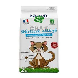 NESTOR BIO Croquettes pour chat stérilisé volaille Bio 2kg
