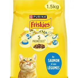 PURINA, FRISKIES Croquettes pour chat Adulte au saumon et aux légumes Friskies 1,5kg
