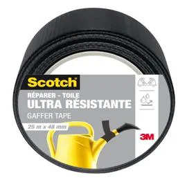3M, SCOTCH Réparer Toile - Ultra résistance - Noir - 25m x 48mm l'unité