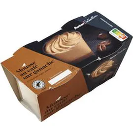 AUCHAN Mousse au café sur ganache café 2x125g