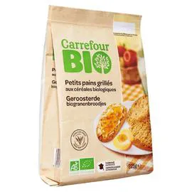 CARREFOUR BIO Petits pains grillés aux céréales biologiqu 225g