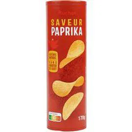AUCHAN Chips tuiles saveur paprika 170g