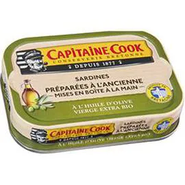 CAPITAINE COOK Sardines à l'huile d'olive vierge extra BIO 87g
