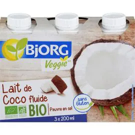 BJORG Lait de coco cuisine Bio 3x200ml