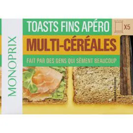 MONOPRIX Toasts fins apéro multi-céréales 100g