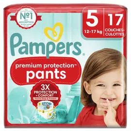 PAMPERS Couches Culottes Premium Protection T5 x17