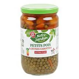 MARQUE REPÈRE, NOTRE JARDIN Petits pois carottes Notre Jard Extra fins 420g