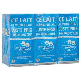 C'EST QUI LE PATRON ?! Lait Demi-Ecreme Stérilisé UHT 6x1l