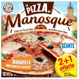 LA PIZZA DE MANOSQUE Pizzas tomate mozzarella 3x570g