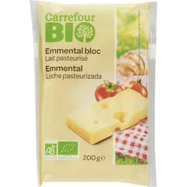 CARREFOUR BIO Emmental Bio Au Lait Pasteurisé 200g