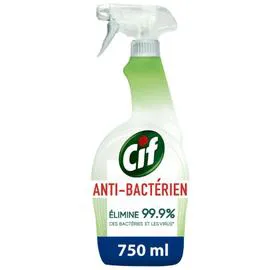 CIF Nettoyant Ménager Multi-Usages Antibactérien Sans Javel 750ml