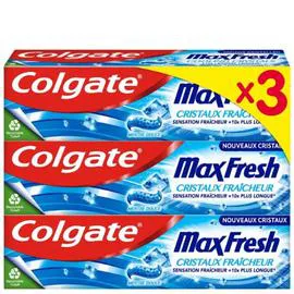 COLGATE MaxFresh Dentifrice cristaux fraîcheur 3x75ml