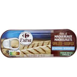 CARREFOUR EXTRA Filets de maquereaux grillés au naturel 85g