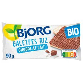 BJORG Galettes riz chocolat lait bio 90g