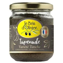 LE BRIN D'OLIVIER Tapenade d'Olives Noires Variété Tanche Origine France bocal 180g