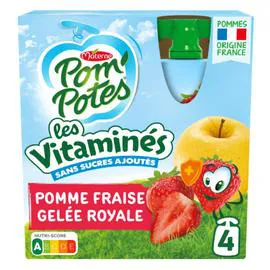 MATERNE, POM'POTES Compotes pomme fraise Gelée royale 4x90g