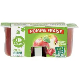 CARREFOUR Compote pomme fraise 4x100g