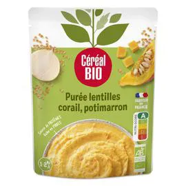 CÉRÉAL BIO Purée de lentilles corail, potimarron Bio 250g