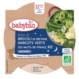 BABYBIO Assiette - Dès 12 mois Légumes verts riz 230g