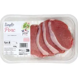 CARREFOUR SIMPL Côte de porc sans os 4x80g