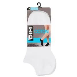 DIM Socquettes homme blanc T43/46 x3