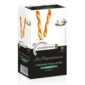 LES CRÉATIONS Les Majestueuses torsades feuilletées chèvre romarin 100g