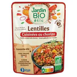LÉA NATURE, JARDIN BIO ÉTIC Jardin bio/ lentilles cuisinees au chorizo bio 250g