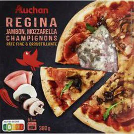 AUCHAN GOURMET Pizza regina jambon mozzarella et champignons 380g