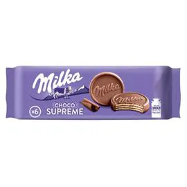 MILKA Biscuits gaufrettes enrobés au chocolat au lait Choco Suprême 180g