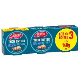 SAUPIQUET Thon entier nature MSC 3x140g