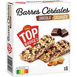 TOP BUDGET Barres céréales chocolat cacahuète 126g