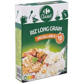 CARREFOUR CLASSIC' Riz long grain incollable 10 min 500g