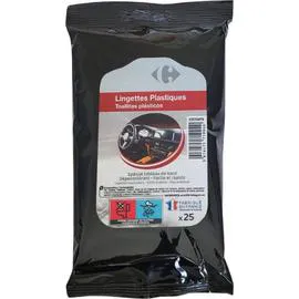 CARREFOUR Lingettes plastiques x25 spécial tableau de bord x25