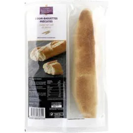 MONOPRIX GOURMET Demi-baguettes précuites cuites sur sole de pierre 250g