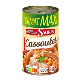 WILLIAM SAURIN Plat cuisiné cassoulet mitonné 1,26kg
