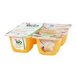 MARQUE REPÈRE, BIO VILLAGE Crème dessert Bio - Vanille 4x95g