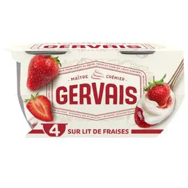 DANONE, GERVAIS Yaourt sur lit de fraise 4x115g