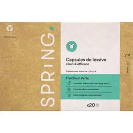  Lessive boite 20 capsules fraicheur verte spring x20