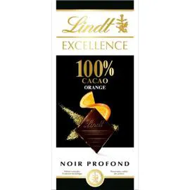 LINDT Choco 100% cacao Orange Amande 50g