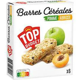 TOP BUDGET Barres céréales pomme abricot 126g