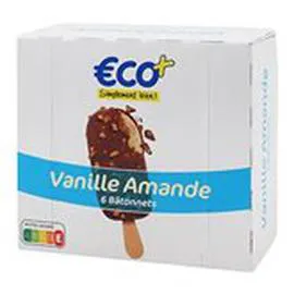 ECO+ Maxi batonnet Vanille amandes - x6 480g