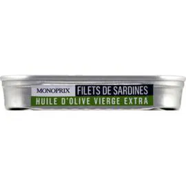 MONOPRIX Filets de sardines à l'huile d'olive vierge extra, sans arête 70g