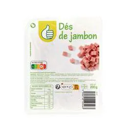 AUCHAN, POUCE Dès de jambon cuit découennés et dégraissés 200g