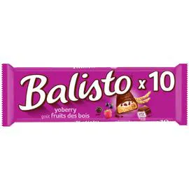 BALISTO Barres chocolatées crème au lait et fruits des bois 10x18,5g