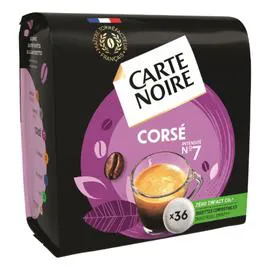 CARTE NOIRE Café dosettes compatibles Senseo Corsé n°6 x36 250g